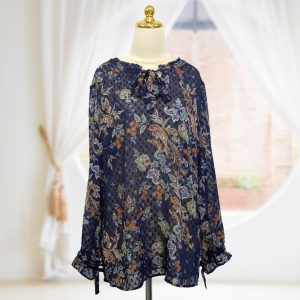 Navy-Floral-Blouse-386BN-LD126-LP126-LL52-P73-Front